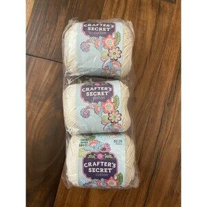 3 Skeins Crafter’s Secret Cotton 2.5oz 120yard Ivory